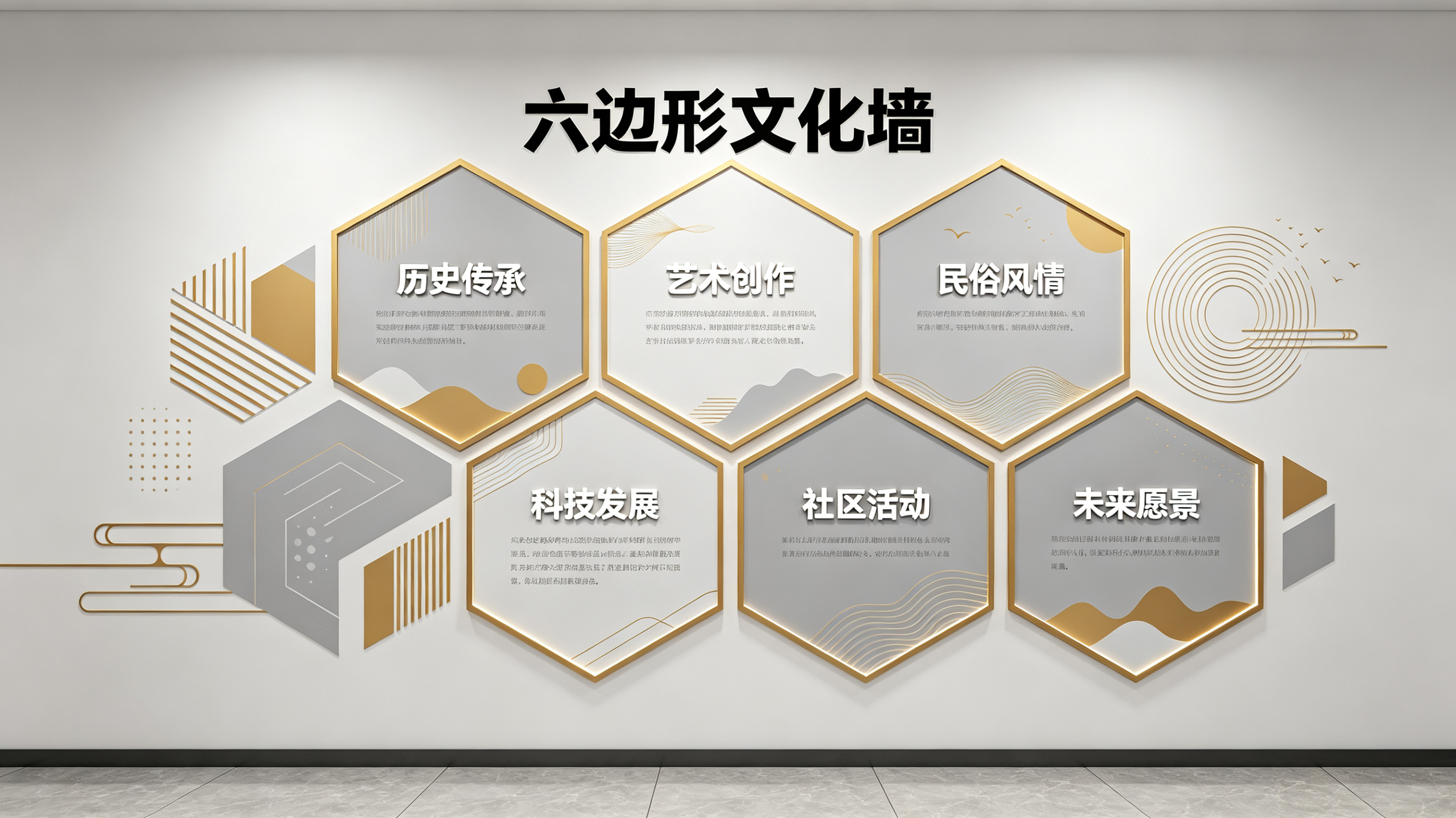 商水企业文化墙 | 六边形信息美学